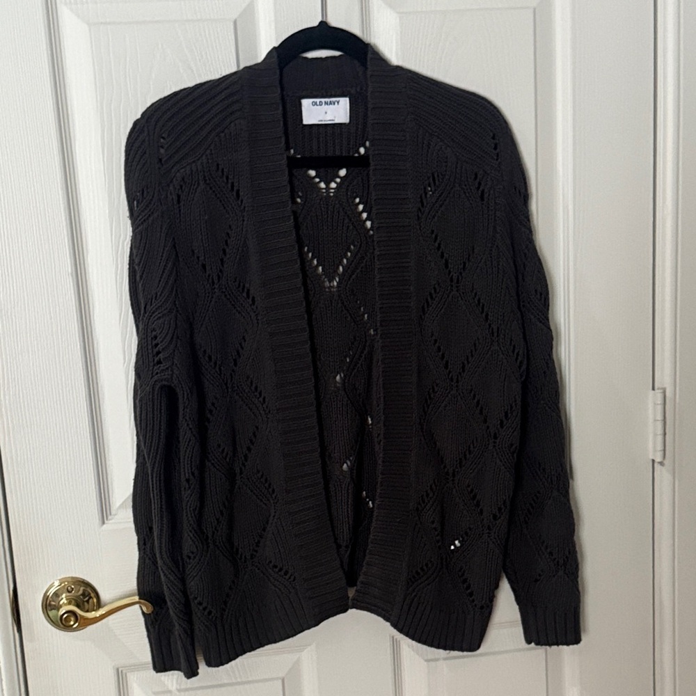 Old Navy Women's charcoal Open-Knit Cardigan size small
